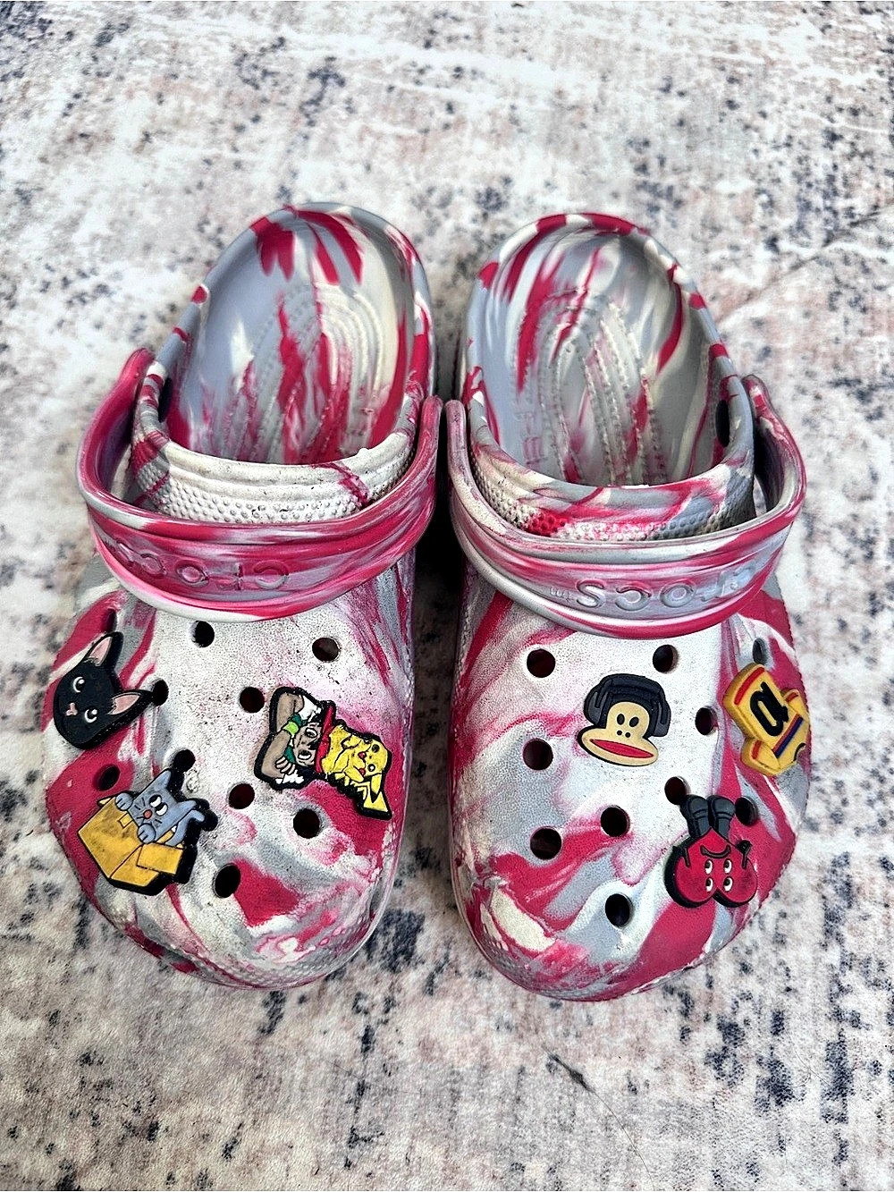 Crocs Classic Marbled Clog Pink & White Kids Clogs